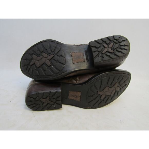 Born Womens Size 9 M Brown Leather Zip Buckle Ankle Fashion Boots Bootie - Picture 9 of 11